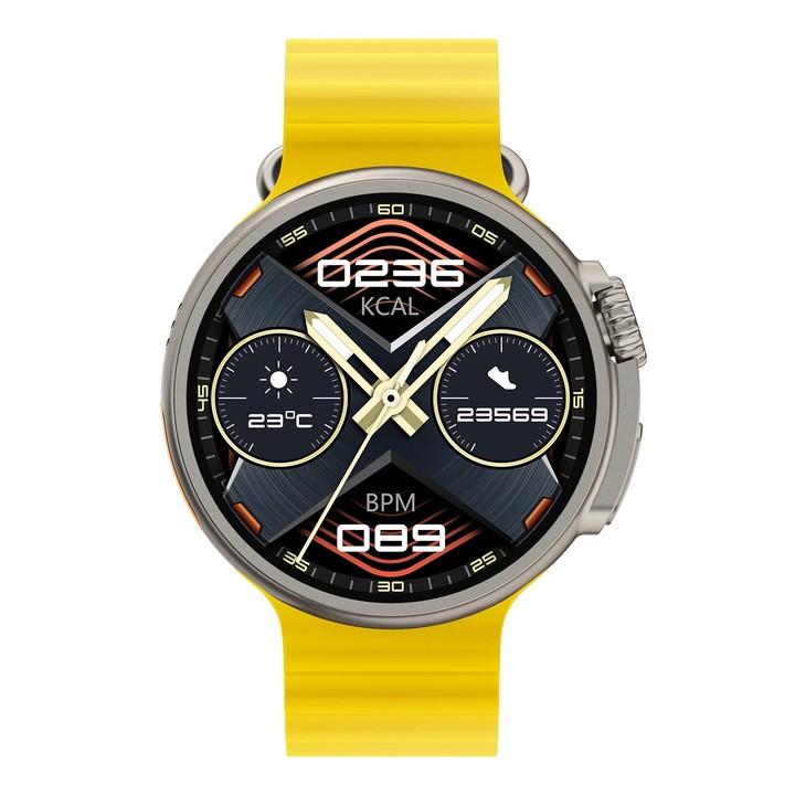 K9 Ultra Pro 1.39 inch Silicone Band IP67 Waterproof Smart Watch Support Bluetooth Call / NFC(Yellow)