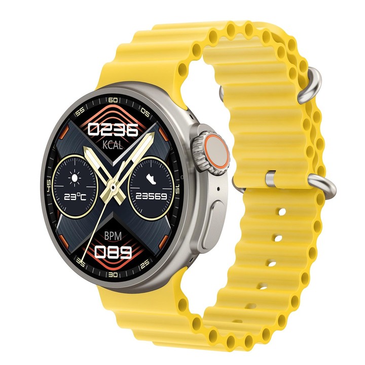 K9 Ultra Pro 1.39 inch Silicone Band IP67 Waterproof Smart Watch Support Bluetooth Call / NFC(Yellow)