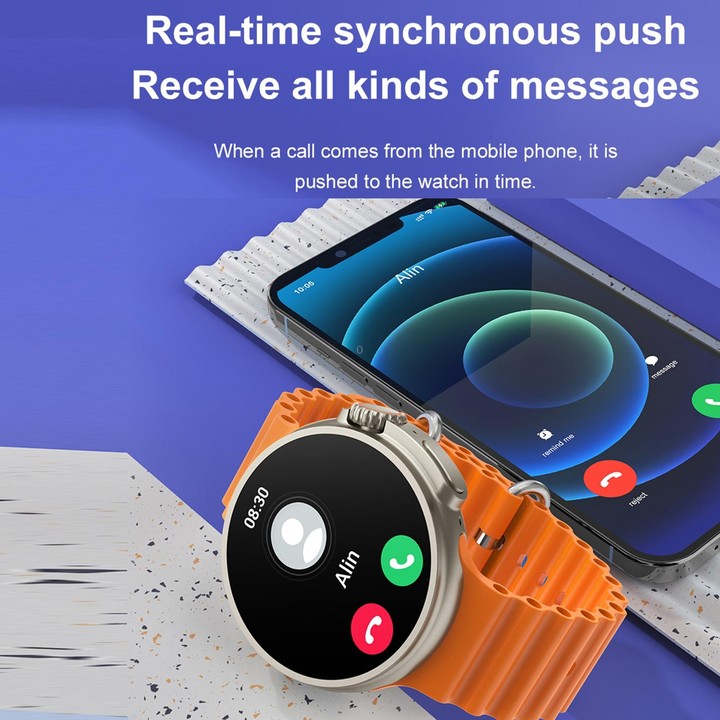 K9 Ultra Pro 1.39 inch Silicone Band IP67 Waterproof Smart Watch Support Bluetooth Call / NFC(Orange)