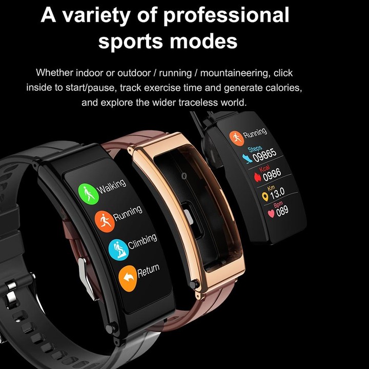K13 1.14 inch Silicone Band Earphone Detachable Smart Watch Support Bluetooth Call(Black)