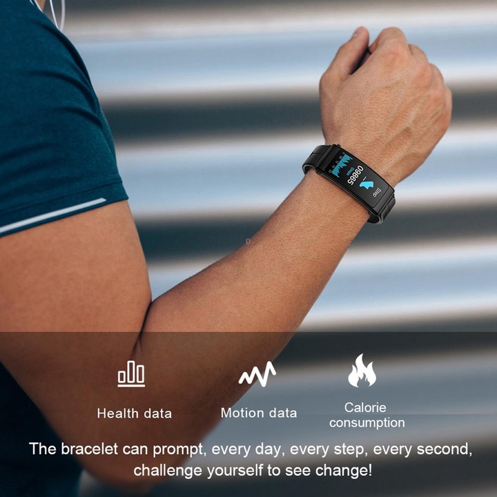 K13 1.14 inch Silicone Band Earphone Detachable Smart Watch Support Bluetooth Call(Black)