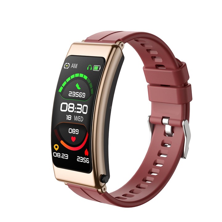 K13 1.14 inch Silicone Band Earphone Detachable Smart Watch Support Bluetooth Call(Red)
