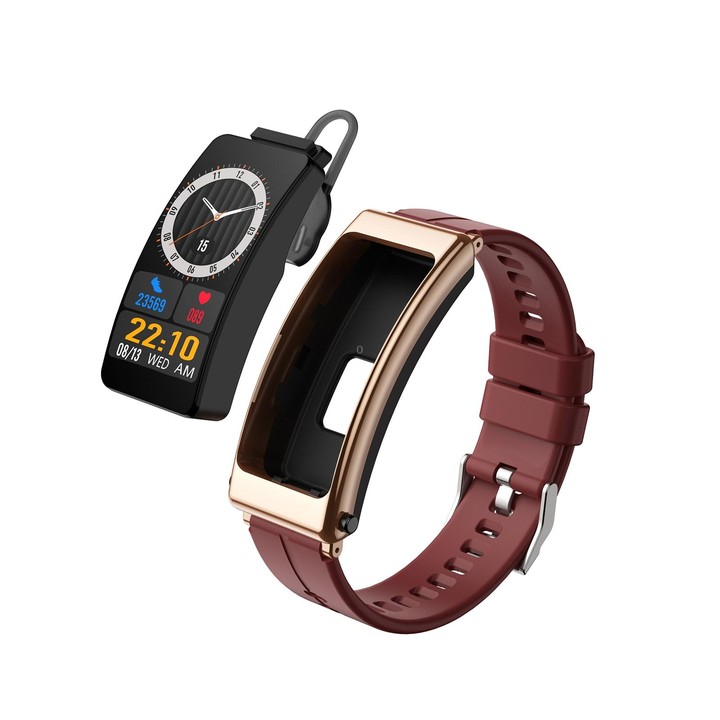 K13 1.14 inch Silicone Band Earphone Detachable Smart Watch Support Bluetooth Call(Red)