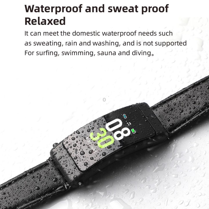 K50+ 0.96 inch Leather Band Earphone Detachable Life Waterproof Smart Watch Support Bluetooth Call(Black)