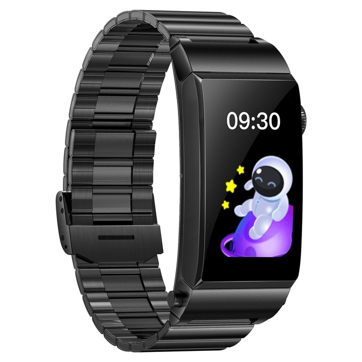 M6 1.5 inch Steel Band Earphone Detachable IP68 Waterproof Smart Watch Support Bluetooth Call(Black)