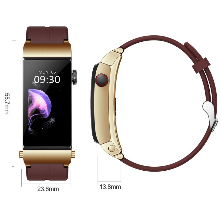 M6 1.5 inch Silicone Band Earphone Detachable IP68 Waterproof Smart Watch Support Bluetooth Call(Red)