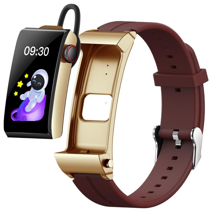 M6 1.5 inch Silicone Band Earphone Detachable IP68 Waterproof Smart Watch Support Bluetooth Call(Red)