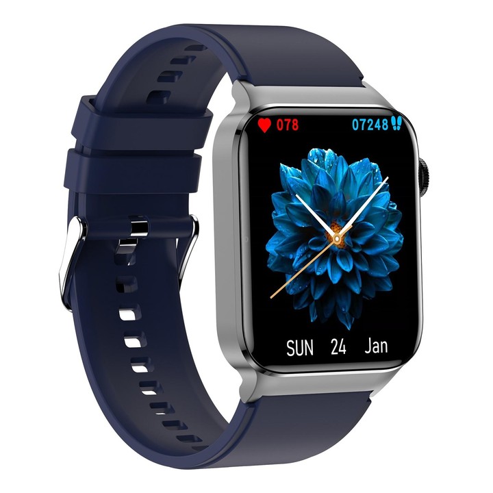 T50 1.85 inch Silicone Band IP67 Waterproof Smart Watch Supports Voice Assistant / Health Monitoring(Blue)