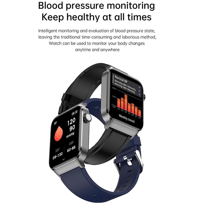 T50 1.85 inch Silicone Band IP67 Waterproof Smart Watch Supports Voice Assistant / Health Monitoring(Blue)