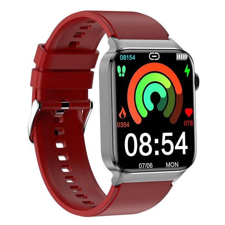 T50 1.85 inch Silicone Band IP67 Waterproof Smart Watch Supports Voice Assistant / Health Monitoring(Red)