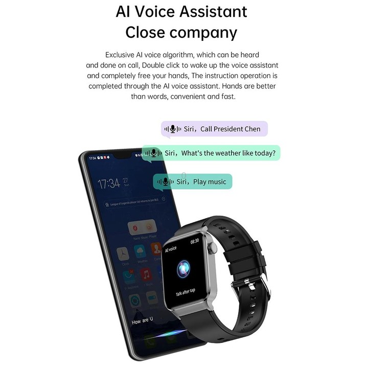 T50 1.85 inch Leather Band IP67 Waterproof Smart Watch Supports Voice Assistant / Health Monitoring(Brown)