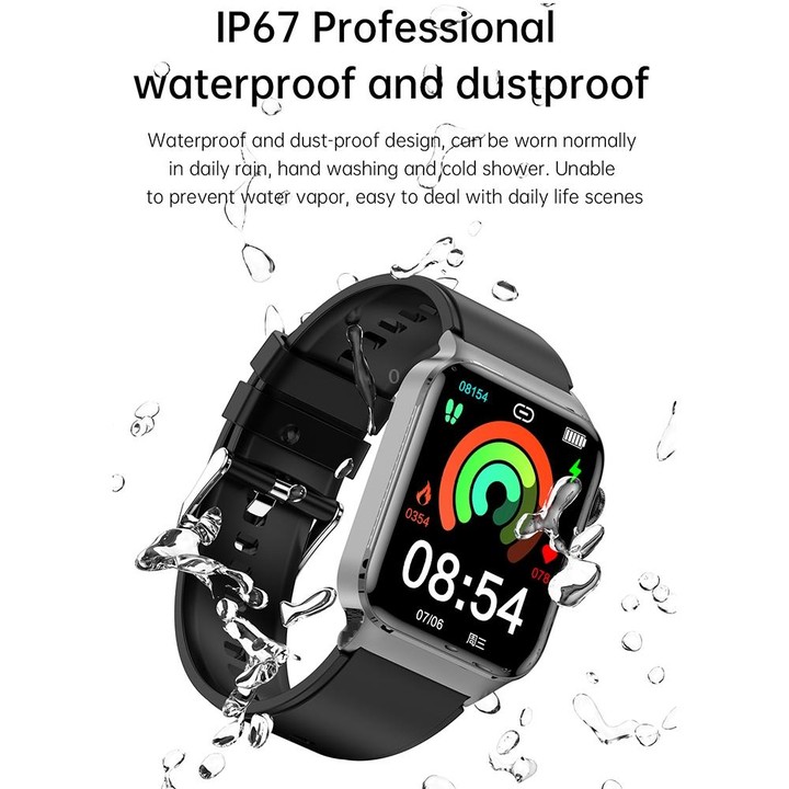 T50 1.85 inch Leather Band IP67 Waterproof Smart Watch Supports Voice Assistant / Health Monitoring(Black)