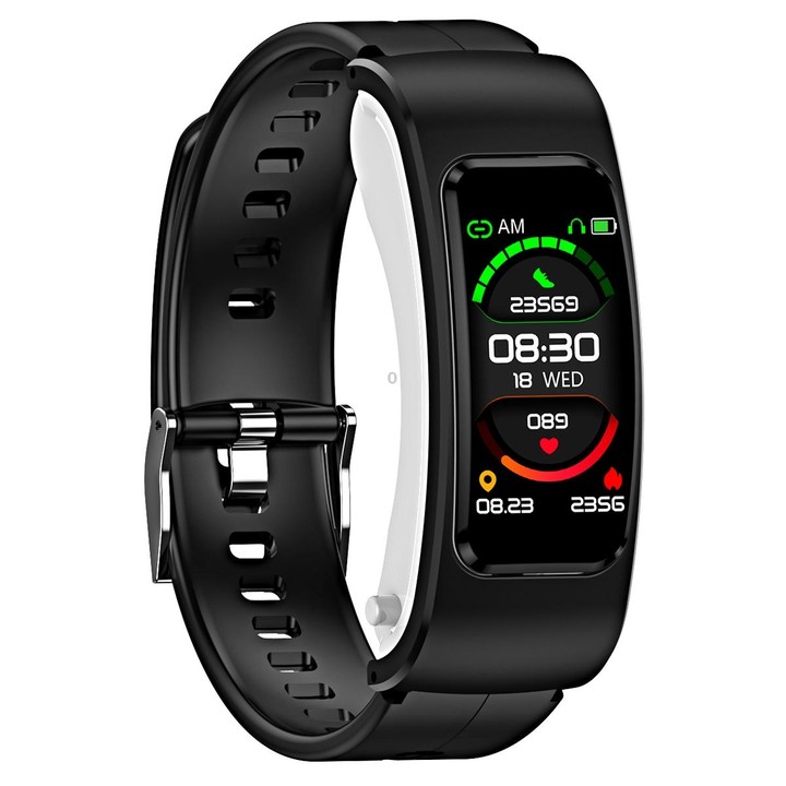 K60 1.08 inch Silicone Band Earphone Detachable Life Waterproof Smart Watch Support Bluetooth Call(Black)