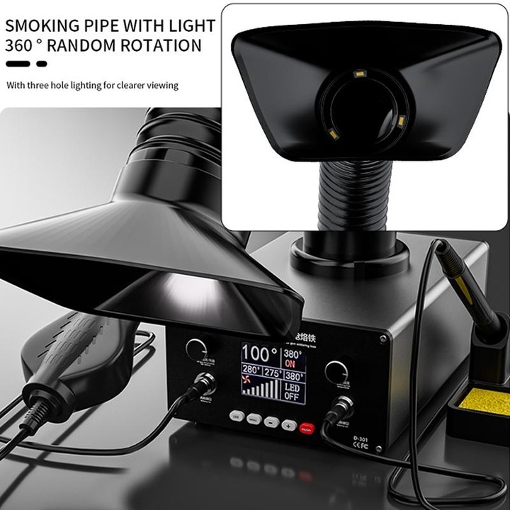 D301 Multifunctional Intelligent Smoking Constant Temperature Soldering Disassembly Rework Station(UK Plug)