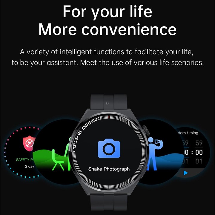 PG3 Pro 1.41 inch TFT Screen Smart Watch, Support Heart Rate / Blood Pressure Monitoring(Black)