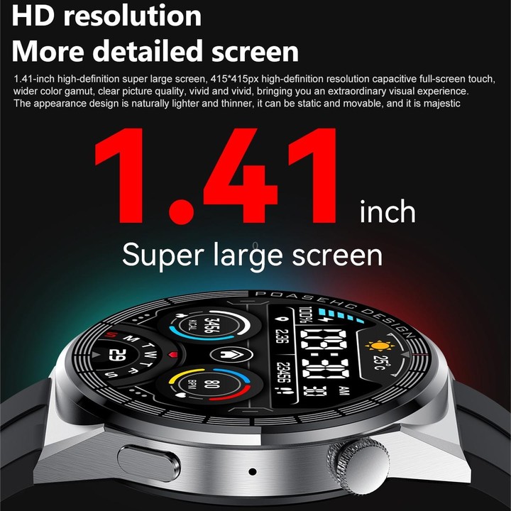 PG3 Pro 1.41 inch TFT Screen Smart Watch, Support Heart Rate / Blood Pressure Monitoring(Black)