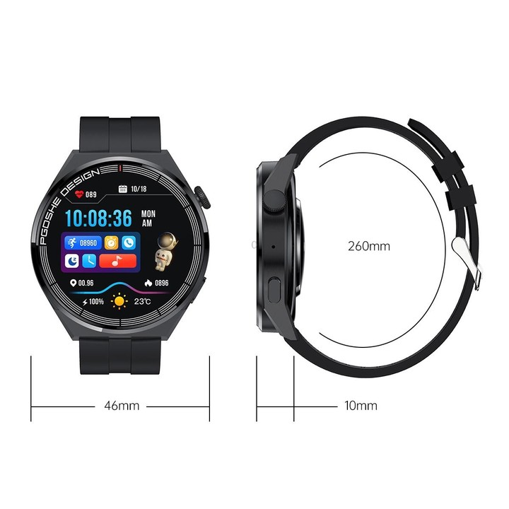 PG3 Pro 1.41 inch TFT Screen Smart Watch, Support Heart Rate / Blood Pressure Monitoring(Black)