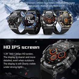 PG666 1.39 inch TFT Screen Bluetooth Call Smart Watch, Support Heart Rate / Blood Pressure Monitoring(Black Silver)