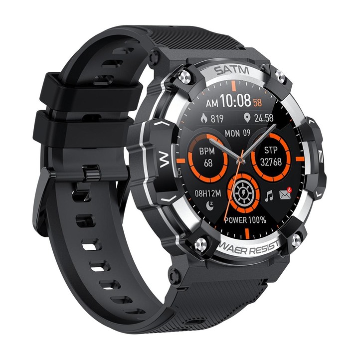 PG666 1.39 inch TFT Screen Bluetooth Call Smart Watch, Support Heart Rate / Blood Pressure Monitoring(Black Silver)