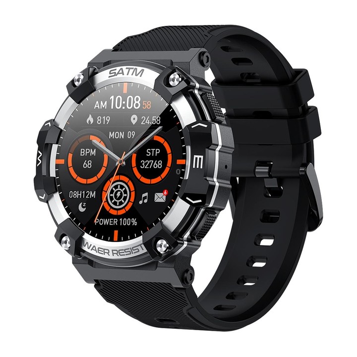 PG666 1.39 inch TFT Screen Bluetooth Call Smart Watch, Support Heart Rate / Blood Pressure Monitoring(Black Silver)