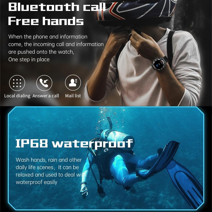 PG666 1.39 inch TFT Screen Bluetooth Call Smart Watch, Support Heart Rate / Blood Pressure Monitoring(Black Blue)