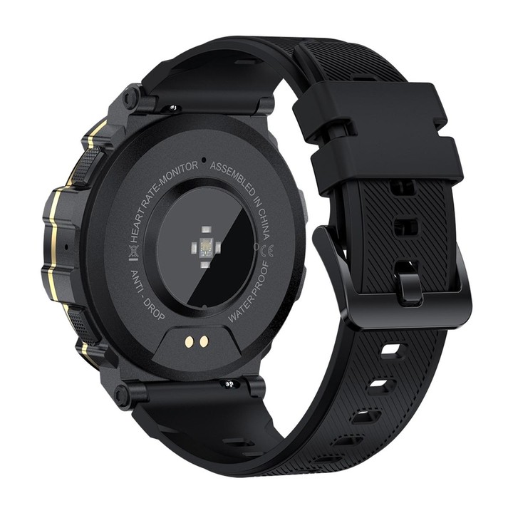 PG666 1.39 inch TFT Screen Bluetooth Call Smart Watch, Support Heart Rate / Blood Pressure Monitoring(Black Gold)