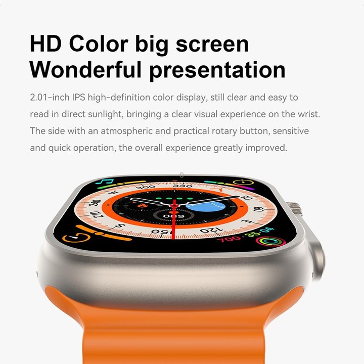 S800 Ultra Max 1.96 inch TFT Screen Smart Watch, Support Heart Rate / Blood Pressure Monitoring(Orange)