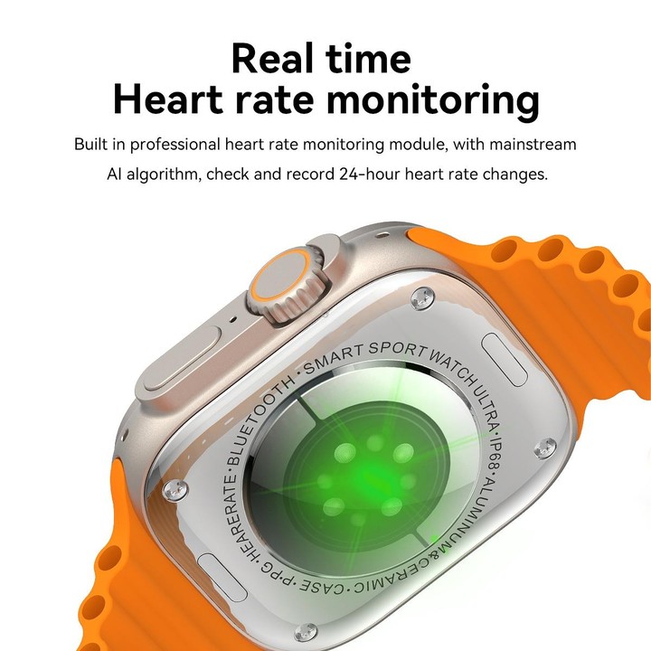 S800 Ultra Max 1.96 inch TFT Screen Smart Watch, Support Heart Rate / Blood Pressure Monitoring(Orange)