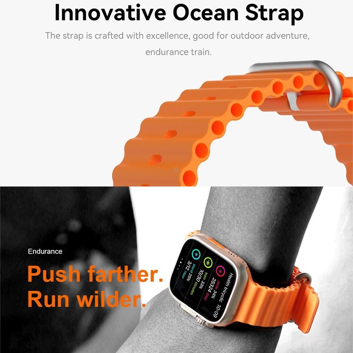 S800 Ultra Max 1.96 inch TFT Screen Smart Watch, Support Heart Rate / Blood Pressure Monitoring(Orange)
