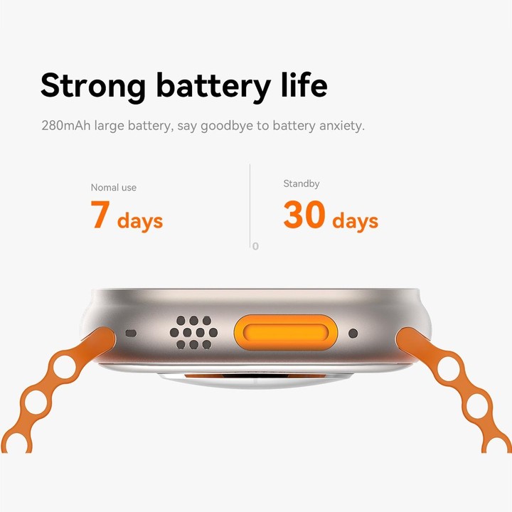 S800 Ultra Max 1.96 inch TFT Screen Smart Watch, Support Heart Rate / Blood Pressure Monitoring(Orange)