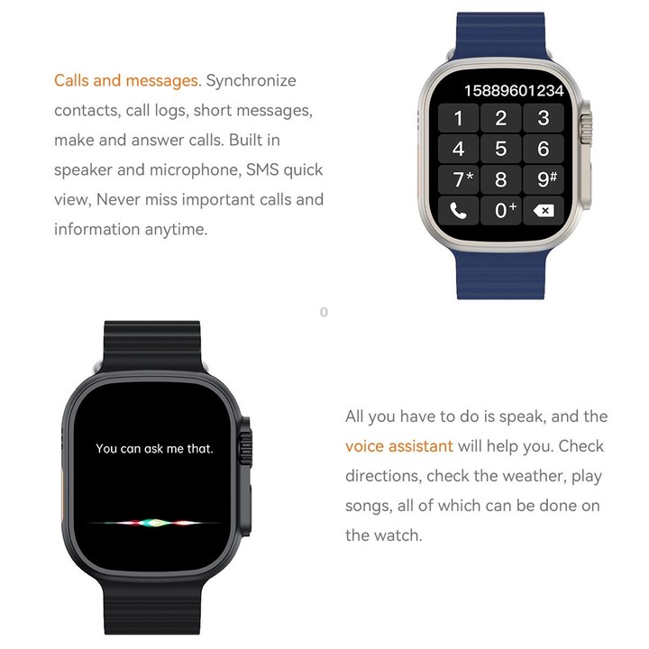 S800 Ultra Max 1.96 inch TFT Screen Smart Watch, Support Heart Rate / Blood Pressure Monitoring(Orange)