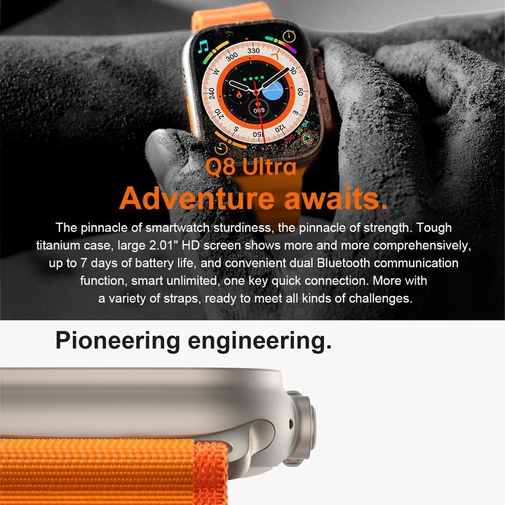 S800 Ultra Max 1.96 inch TFT Screen Smart Watch, Support Heart Rate / Blood Pressure Monitoring(Orange)