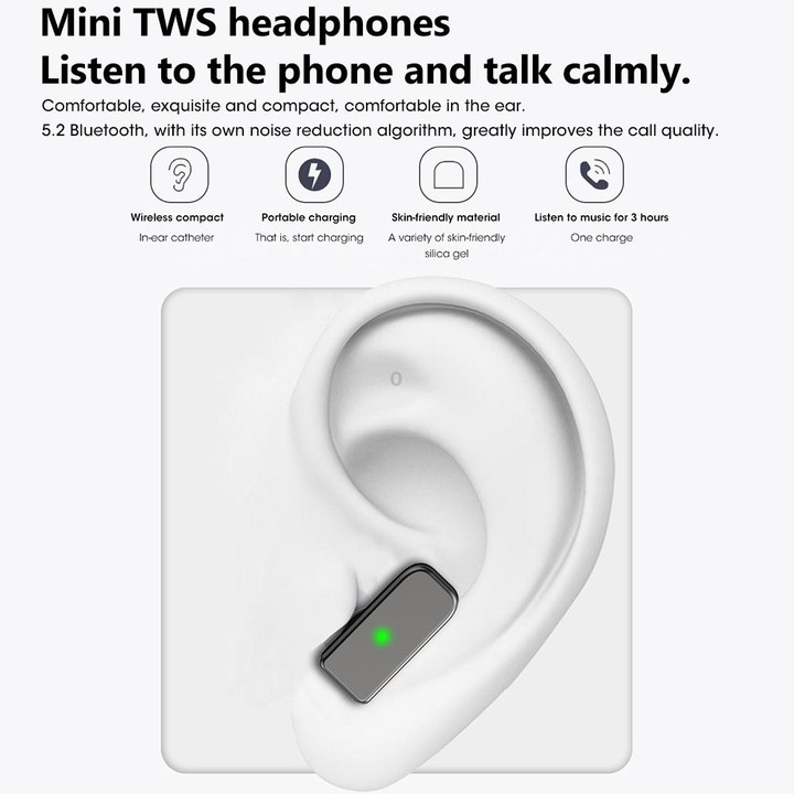 S6 TWS Earphone 1.91 inch Smart Bracelet Support Bluetooth Call / Health Monitoring(Black)
