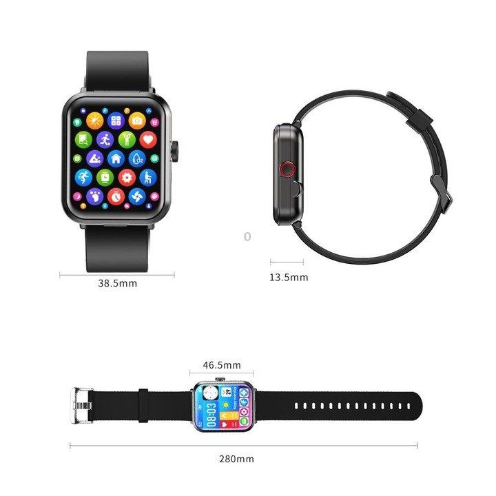 S6 TWS Earphone 1.91 inch Smart Bracelet Support Bluetooth Call / Health Monitoring(Black)