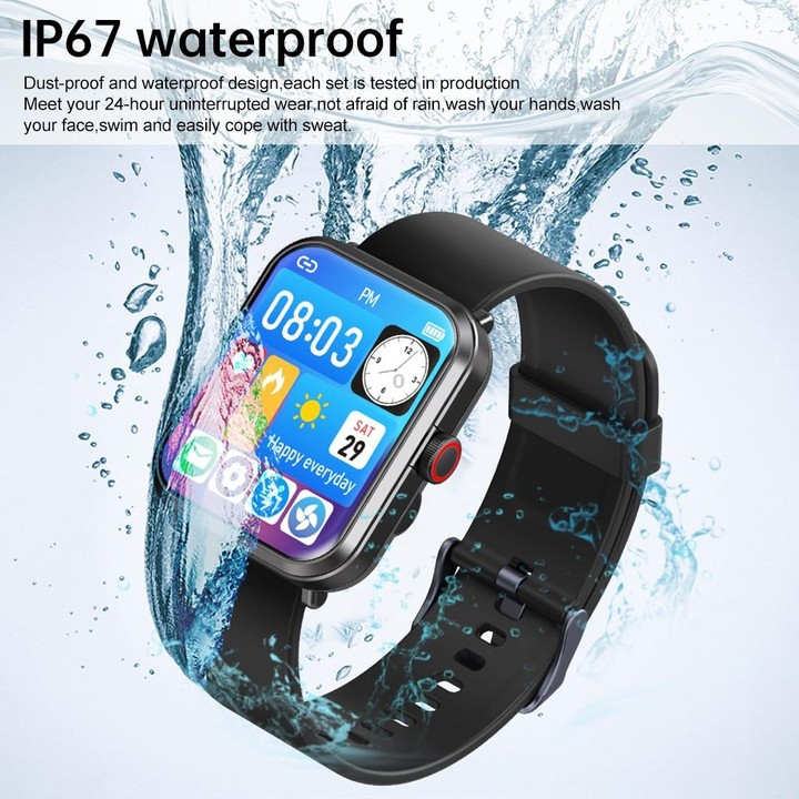 S6 TWS Earphone 1.91 inch Smart Bracelet Support Bluetooth Call / Health Monitoring(Black)