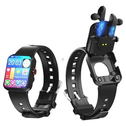 S6 TWS Earphone 1.91 inch Smart Bracelet Support Bluetooth Call / Health Monitoring(Black)