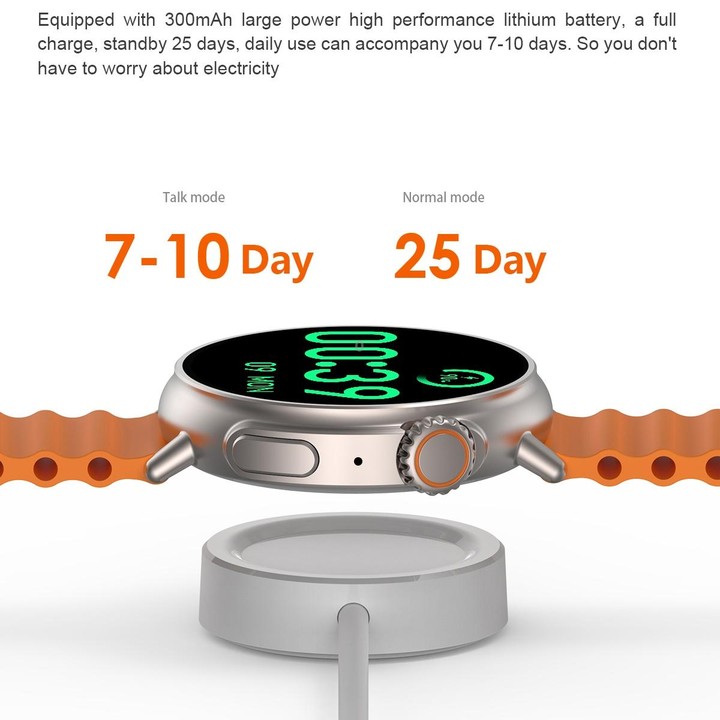 MT30 1.6 inch HD Screen TPU Strap Smart Watch Supports Voice Calls/Blood Oxygen Monitoring(Orange)