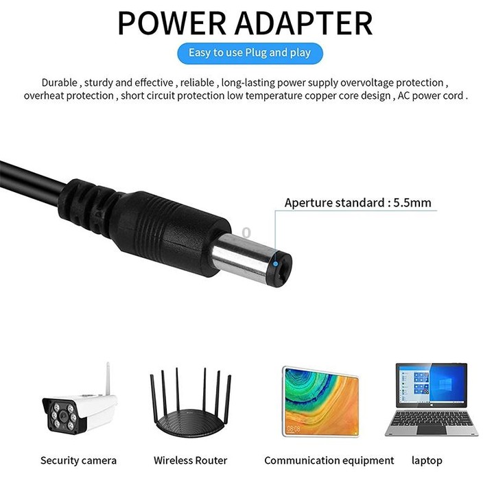 0.5m 16 in 1 DC Female to DC Male Power Connection Extension Cable