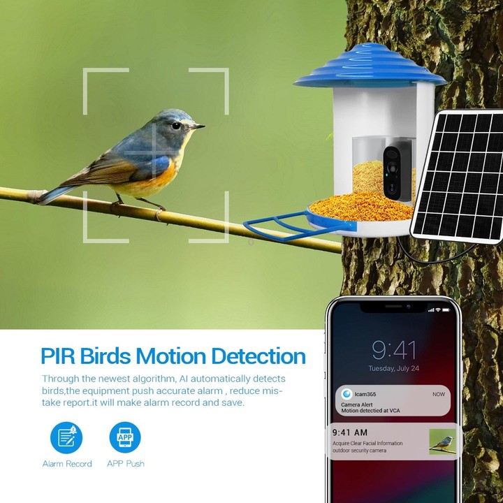 ESCAM PT389 IP66 Waterproof 2MP PIR Motion Detection Two-way Audio Night Vision WiFi Camera with AI Bird Recognition Bird Watchi
