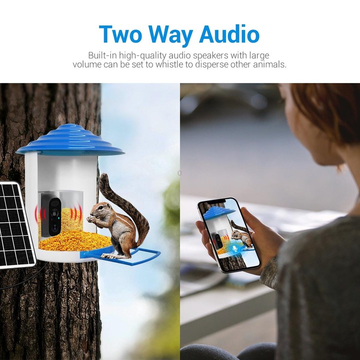 ESCAM PT389 IP66 Waterproof 2MP PIR Motion Detection Two-way Audio Night Vision WiFi Camera with AI Bird Recognition Bird Watchi