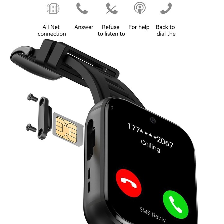 Q668 1.99 inch Screen 4G Smart Watch Android 9.0, Specification:2GB+16GB(Silver)