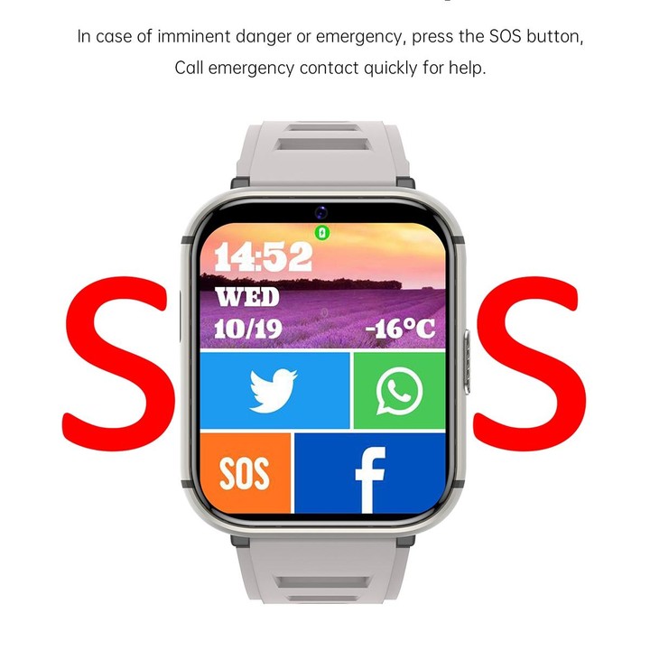 Q668 1.99 inch Screen 4G Smart Watch Android 9.0, Specification:4GB+64GB(Silver)