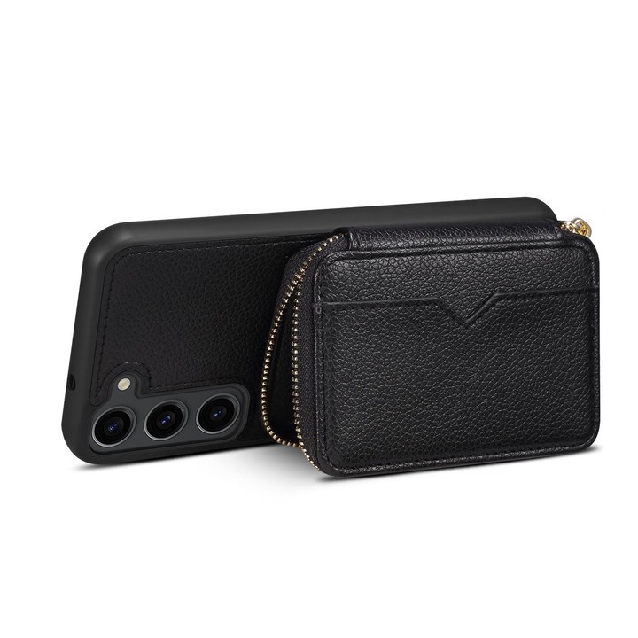 For Samsung Galaxy S22 5G Zipper Card Slot Phone Case(Black)