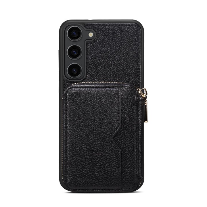 For Samsung Galaxy S22 5G Zipper Card Slot Phone Case(Black)