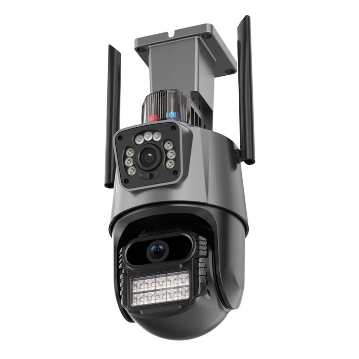 QX81 Humanoid Recognition AI Alarm WIFI Spherical Dual 2MP IP Camera, Plug:AU Plug