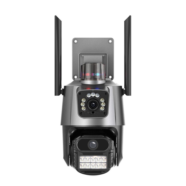 QX81 Humanoid Recognition AI Alarm WIFI Spherical Dual 2MP IP Camera, Plug:EU Plug