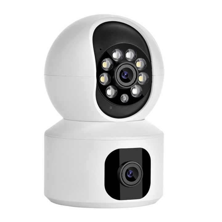 YT66 Dual 2MP Wireless Smart PTZ Camera, Plug:EU Plug