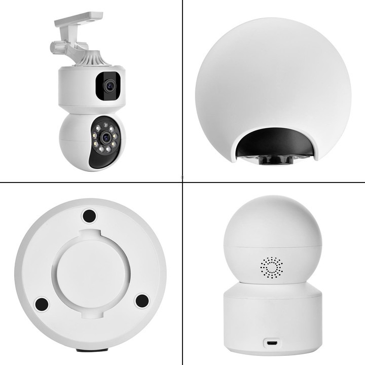 YT66 Dual 2MP Wireless Smart PTZ Camera, Plug:UK Plug