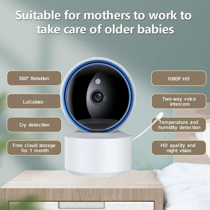 YT50 3MP Smart WIFI PTZ Camera Baby Monitor, Plug:AU Plug