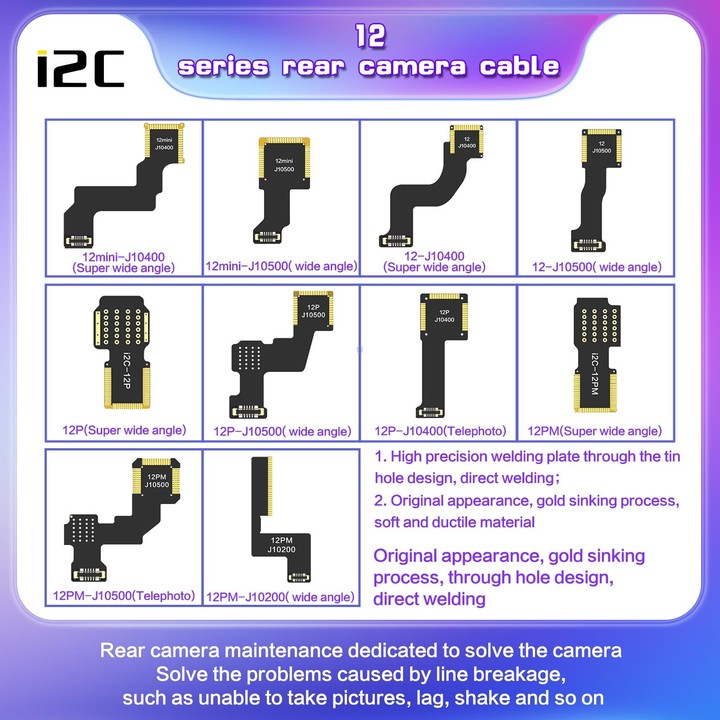 For iPhone X J3900 i2C Back Facing Wide Camera Cable